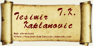 Tešimir Kaplanović vizit kartica